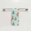 Voatok Christmas Fox Kitchen Towels, Christmas Tree Hand Towels for Bathroom, Blue Christmas Dish Towels Tea Towels for Kitchen, Christmas Kitchen Bathroom Decor, 16x24 Inch