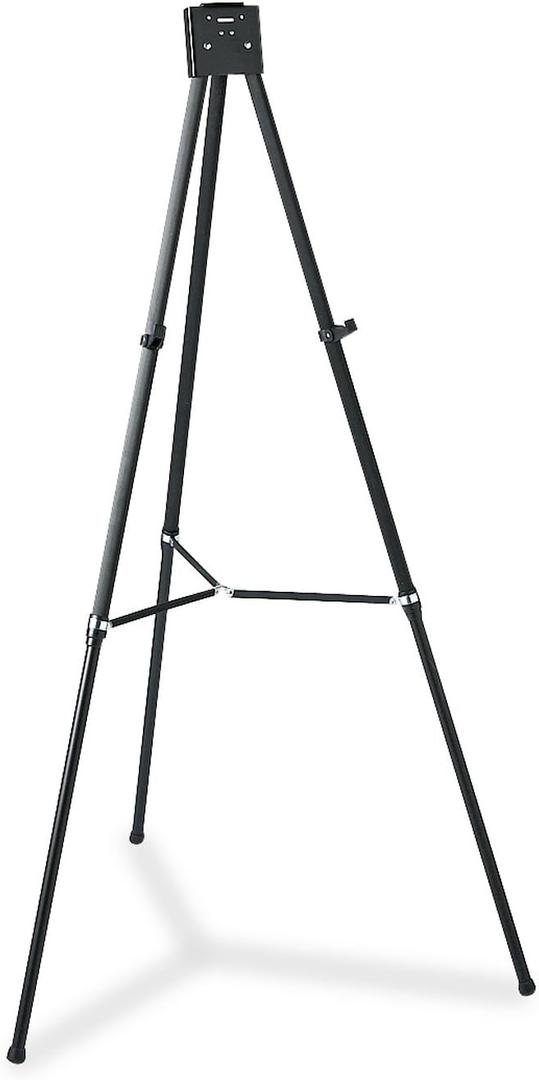 Quartet Easel, Aluminum, Heavy-Duty, Telescoping, 66" Max. Height, Supports 45 Lbs, Black (56EX)