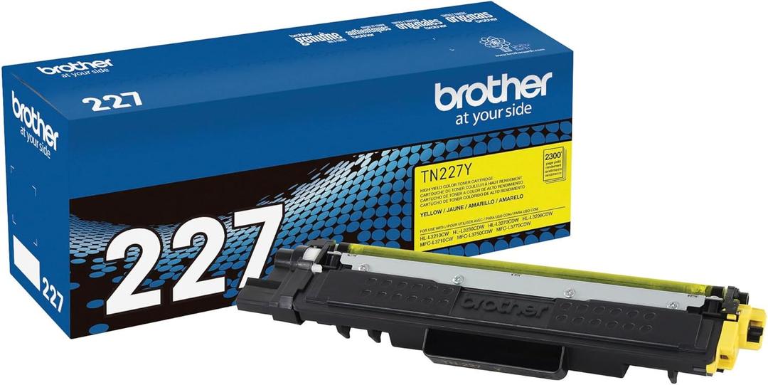 Brother Genuine TN227Y, High Yield Toner Cartridge, Replacement Yellow Toner, Page Yield Up to 2,300 Pages, TN227, Amazon Dash Replenishment Cartridge, 15.3 x 4.1 x 6.1 inches