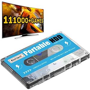 Kinhank 500G Portable External Game Hard Drive Disk, Built-in 111000+ Games, Batocera 33 Game System, for Laptop/PC/Windows/, (No Gamepad)