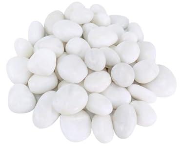 GreenVibe Large River Rocks for Landscaping, 40lbs White Pebbles for Indoor Plants, 2-3 Inch Decorative Rocks for Planters, High Polished Stones for Vase Filler Fish Tank Garden