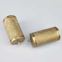 Decorative Curtain Rod Finials, Polyresin Gold Knurled Design Finials, Set of 2, Compatible with 1 inch Diameter Curtain Rod, Standalone Finial Pair