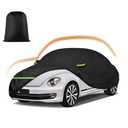 Car Covers for 1998-2023 Volkswagen New Beetle Sedan 2-Door, 210T All Weather Protection Custom-fit Beetle Waterproof Car Cover, w/Zipper Door and Cotton Lining, Rainproof, Dustproof and UV Proof
