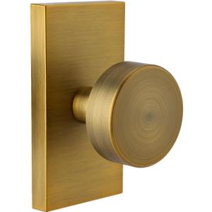 Antique Door Knobs Interior, Modern Vintage Passage Antique Brass Round Door Knobs Door Handles for Hall and Closet Rectangle