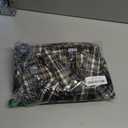 JOGAL Mens Western Pearl Snap Shirts Plaid Lightweight Flannel Shirt Long Sleeve Work Shirts for Men (Large, Black Khaki)