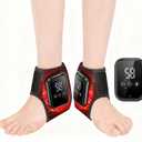 Ankle Heating Pad for Pain Cordless, Ankle Massager with Heat for Circulation and Pain, Ankle Heat Wrap, Heated Ankle Wrap 2 Pack Black