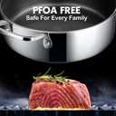 SNOWCLAD Frying Pans Nonstick with Lid,Hybrid Non Stick 5 Quart Saute pan,PFOA Free Cookware,Stainless Steel skillet,12 inch Deep Saute Pan,Dishwasher&Oven Safe,Works on All Cooktops