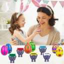 24 Pack Prefilled Easter Eggs with Mini Rubber You Rock Toys Inside Positive Mini Figures for Kids Girls Boys Easter Basket Stuffers Gifts Party Favors