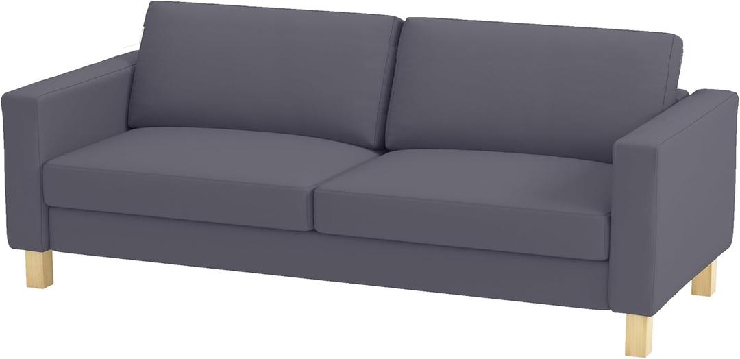 Sofa Cover Only. The Durable Fabric Karlstad Three Seat (Not Loveseat) Sofa Cover (Width: 205CM) Replacement Compatible for IKEA Karlstad 3 Seater Slipcover (Flax Polyester Darker Gray)