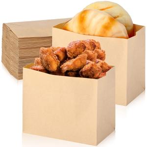 200 Count Brown Kraft Paper Snacks Bags Disposable Greaseproof Brown Sandwich Lunch Bag for Popcorn Cookies Fries Food and Bread, 4.75 x 2.5 x 3.75 Inch (Incomplete)
