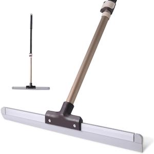 Eyliden 17" Rubber Floor Squeegee, Quick Water & Foam Removal Broom | Heavy-Duty, Dual-Action Push & Scrape, Squeegee for Shower Glass Concrete Garage Commercial Epoxy Floors (Brown)