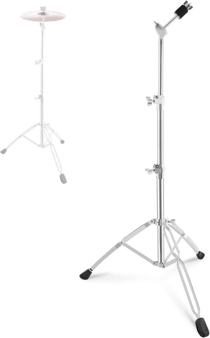 RANMING Heavy Duty Straight Cymbal Stand 28mm Pipe- Double Braced with Memory Lock & Quick Release - Portable Drum Hardware for Gigging, 35-57 inch quick height adjustment for Adult Beginner