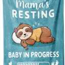 New Mom Gifts for Pregnant Women, Pregnancy Gifts for Expecting Mom, Funny Maternity Blanket Gift for Mama to be, First Time Moms, Mothers Day Birthday Gift for Pregnant Women, (60'' X 50'', Cyan)