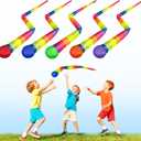 Wholelovein 37.5inch Throw and Catch Balls with Rainbow Tail, Soft Sports Play Comet Balls Playground Toys Bulk for Kids Adults Games and Activities