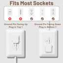 5FT Flat Extension Cord Ultra Thin Outlet Concealer with Cord Concealer Kit, Flat Outlet Extender with 3 Outlet Power Strip, Universal Size Flat Plug Power Strip for Home, ETL Listed, White