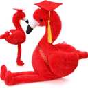 Chalyna 10 Inch Graduation Gifts Flamingo Plush Stuffed Animal with Gold Tassel Graduation Hat and Sash Congrats Grad Gift for Preschool Kindergarten Kids Student Friend Party Decoration(Red)