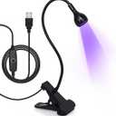 AORAEM Nail Lamp LED Nail Manicure Dryer Curing Light with Black Gooseneck and Clamp for Gel Nails (Small)