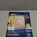 Avery Matte White Round Labels, Sure Feed Technology, Permanent Adhesive, 1-1/2", 400 Labels (8293)
