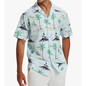 Vytroon Men's Hawaiian Shirts Wrinkle Free Short Sleeve Button Down Tropical Beach Vacation Shirt M