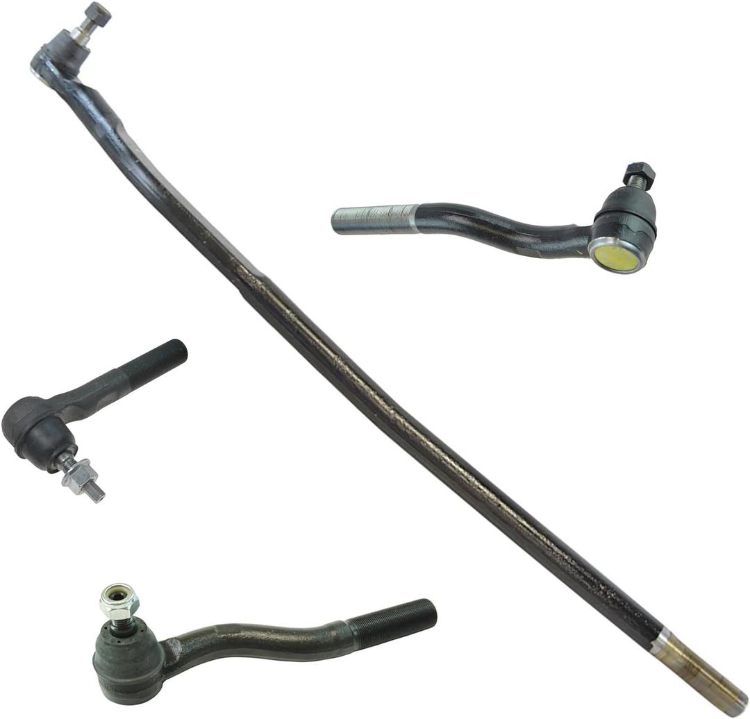 TRQ Front Driver & Passenger Side Inner & Outer Steering Kit Drag Link Tie Rod Compatible with 2007-2017 Jeep Wrangler 2018 Wrangler JK