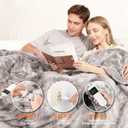Electric Heated Blanket Throw 50''x60''Size Faux Fur Heating Blanket 10 Heating Settings, 1-8h Timer & Overheat Protection, Machine Washable, Soft Flannel and Sherpa Full Body Warmth