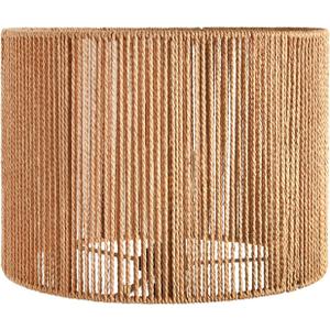 Boho Lamp Shades,Small Lamp Shades For Table Lamps,Wicker Drum Bell Lamp Shade for floor lamps,Vintage Rattan Lampshade for Hanging Lamp,Wall Sconce, Spider Fitter Replacement Floor Lamp Shade Large (13INCH)