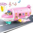 iPlay, iLearn Airplane Dollhouse Playset for Girls 3-5, Kids Pretend Play Doll House Set W/ Pink Plane, Dolls, Travel Accessories, Birthday Gifts for 4 5 6 Year Olds Children Toddlers, Airplane