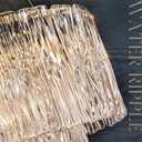 CATINER Modern 20" Crystal Glass Chandelier 7-Light Gold Chandeliers
Luxury Water Ripple Glass Pendant Ceiling Light,Round 2 Tiers Hanging Lighting,for Dining Room Foyer Living Room,E12