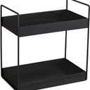 2 Tier Bathroom Counter Organizer, Standing Vanity Organizer Shelf for Bathroom Storage Organization, Countertop Skincare Makeup Organizers Holder, Black