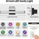 URSOLA 24" Modern LED Bathroom Light Fixtures, Matte Black 3CCT Dimmable Bathroom Vanity Light Over Mirror, Bathroom Vanity Bath Bar Lights with Double Layer Acrylic Shade