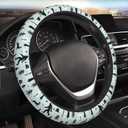 Bigfoot and Jackalope Winter Wilderness Car Steering Wheel Cover,Non-Slip Elastic Neoprene-Sweat Car Accessories,Universal 15 Inch Fit Auto, Vans Trucks,Suvs, Truck (One Size)