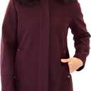 Nine West Women's Ah8211 - Nine West Mid-length Faux Wool Coat (Red, S)