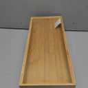 Bamboo Drawer Organizer, Stackable Utensil Organizer for Kitchen, Bamboo Storage Box Wood Silverware Tray for Drawer 15" x 6" x 2", Set of 2