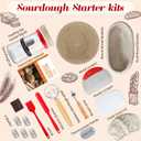 Sourdough Starter Kit,Gift for Bakers Sourdough Bread Baking Supplies,34oz Starter Jar, 2 Cotton Rope Proofing Baskets & More for Sourdough Starter Bread Making Baking Fermentation