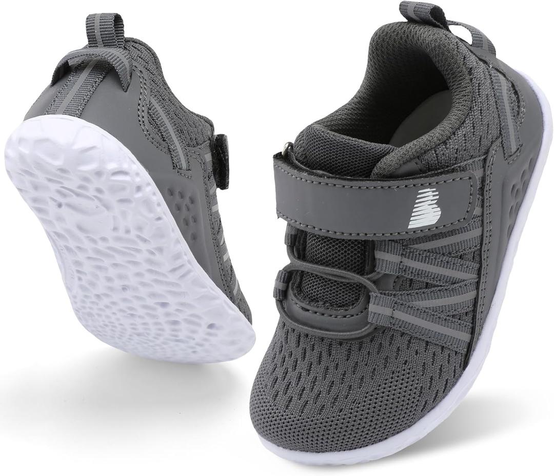 BARERUN Baby Sneakers Toddler Shoes Soft Anti-Slip Sole Newborn First Walkers Infant Toddler Breathable Athletic Running Shoes (6-7 Toddler, Dark Grey)