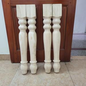 decorluxes Unfinished Farmhouse Table Legs Dining Table 3.7" X 29" Set of 4 DIY Coffee Table Rustic Turned Style Leg | Easy to Paint Any Color You Want (29 inch)