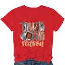Football Shirts for Women – Touchdown Season Game Day Shirt Sunday Funday Football Season Tee Tops Red-b L