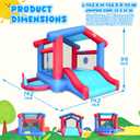 Inflatable Bounce House, Bouncy Castle with Blower for 4 Kids, 143 x 142 x 99 inch, 7 in 1 Jumping Bouncing House with Slide, Ball Pit, Basketball