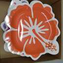 Domensi 100 Pcs Hawaiian Hibiscus Paper Plates Tropical Party Decorations Luau Dessert Plates Disposable Aloha Platters Party Supplies Dinnerware Tableware for Summer Beach Pool Table Decor