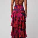 Lulus Imogen Tiered Chiffon Maxi Dress for Women M