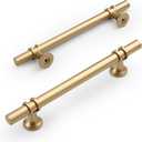 Amerdeco 10 Pack Matte Brushed Gold Cabinet Pulls 5 Inch(128MM) Hole Centers Kitchen Cabinet Handles Cabinets Hardware Drawer Pulls ZH0058 (5"/128MM Hole Center)