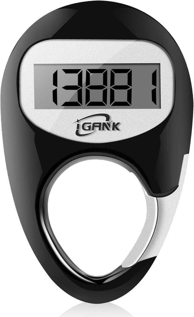 Simple Walking Pedometer 3D Step Counter for Men Women Kids (Black)
