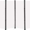 MAYOLIAH 4 Panel Room Divider Screen 6Ft Tall Foldable Privacy Dividers Indoor Wall Partition Room Separator White (4 Panel - Metal Base)