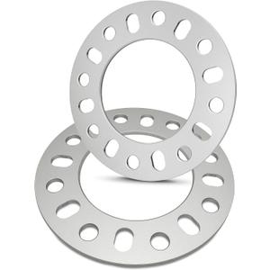 2PCS Universal Wheel Spacers 1/4 Inch (6mm) for 8 Lug Wheel Spacers Vehicles 8x6.5, 8x165.1, 8x170, 8x180 Compatible with F250 E350 Ram 2500 3500 Express Suburban 2500 Sierra 2500HD 3500HD