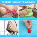 Forggon 15pcs Microfiber Cleaning Cloth Lint Free, Absorbent, Streak Free, Non-Abrasive, Reusable and WashableCleaning Towels with 5 Color Assorted,11.5"X11.5"(Green/Blue/Yellow/Pink/Grey)