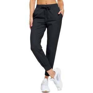 Libin Women's Joggers Pants Athletic Casual Sweatpants Petite/Regular/Tall (Black, L)
