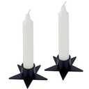 Aglary 2PCS Pentagram Black Taper Candle Holders, Matte Iron Candlestick Holders Centerpieces for Home Decoration, Wedding Anniversary, Party, Housewarming Gifts.