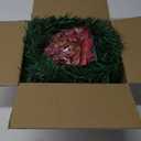 72Feet Christmas Garland, with 36 Red Velvet Bows and 24 Decorative Balls, Non-Lit Greenery Christmas Decoration for Xmas Tree Wreath, Indoor Outdoor Home Mantle Wedding Party