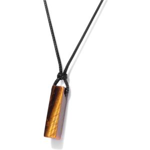 Crystal Necklaces for Women Gemstone Pendant Necklace Adjustable Handmade Black Rope Natural Stone Spiritual Necklace Energy Crystals and Healing Stones Necklace for Men