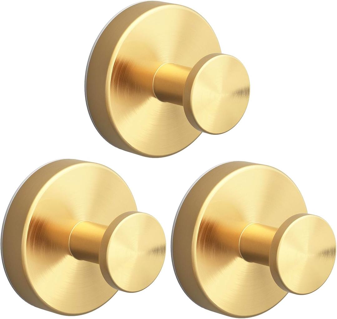 2026 Suction Cup Hooks for Hanging, Shower, No-Drill Removable Heavy Duty Suction Cup Hooks for Towel, Shower, Home Storage, Window, Hanging, Bathroom, Kitchen, Glass Door - 3, Gold